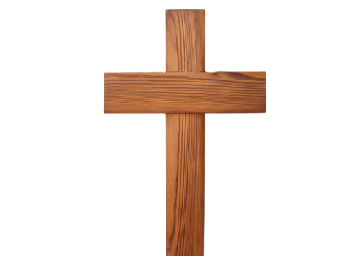 Wooden cross isolated on a transparent or white background - Powered by Adobe