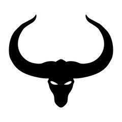 Obraz premium Horned demon head silhouettes illustration