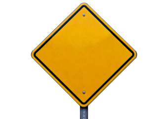 Yellow street signs, isolated on a transparent or white background