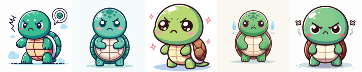funny turtle vector angry expression