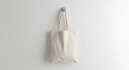 Hanging White Canvas Tote Bag