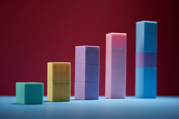 Colorful Bars Ascending in Height From Shortest to Tallest.