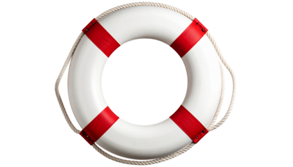 Bright life preserver PNG transparent background for safety and nautical theme