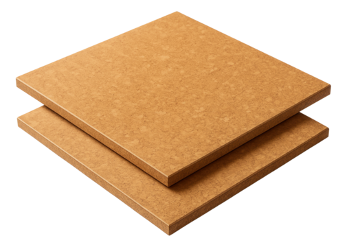 Cork flooring tiles offering a soft and insulating surface for a sunroom terrace.