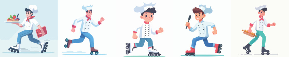 chef vector is playing roller skates