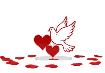 Crimson Dove A Valentines Day Symbol isolated on transparent background