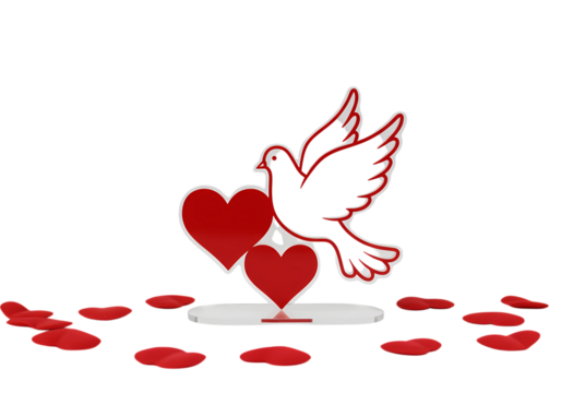 Crimson Dove A Valentines Day Symbol isolated on transparent background