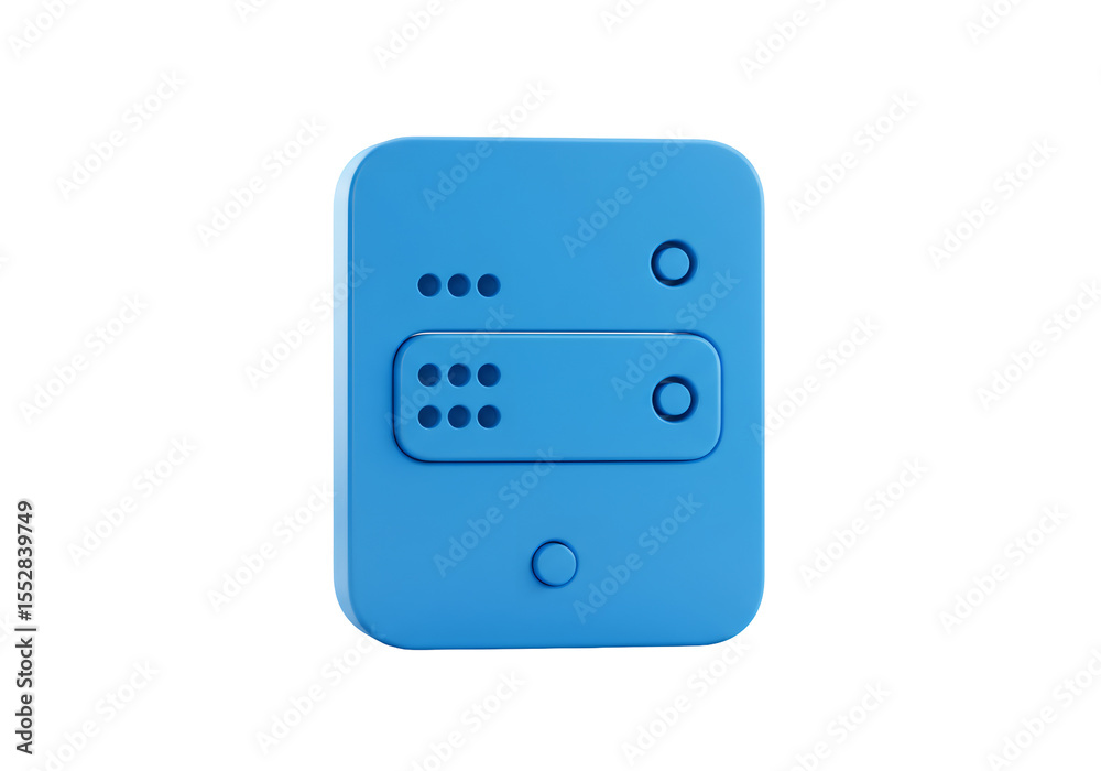 Fototapete close up blue modern electronic device on black background with buttons and smooth surface