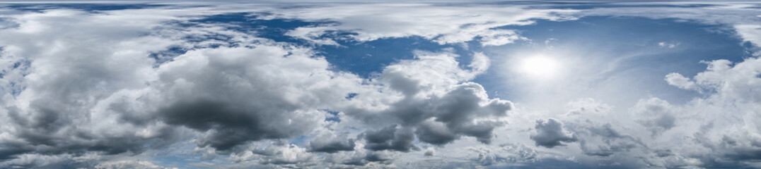 black sky hdri 360 panorama with dark cloud before storm in seamless projection with zenith for use...