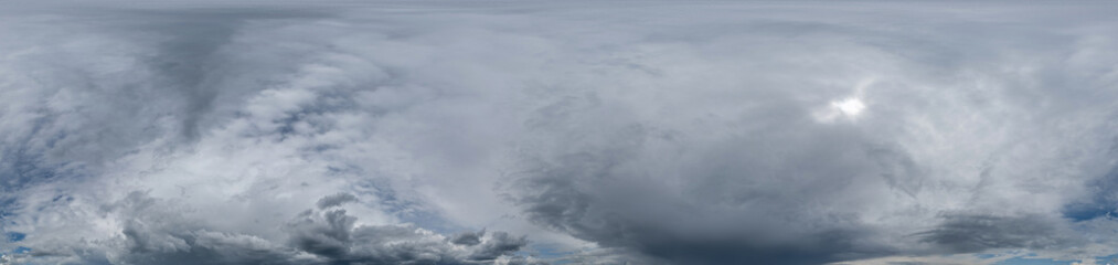 Overcast sky panorama on rainy day with Nimbostratus clouds in seamless spherical equirectangular...