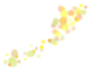 黄色や黄緑やオレンジのドットの流れるあしらいイラスト