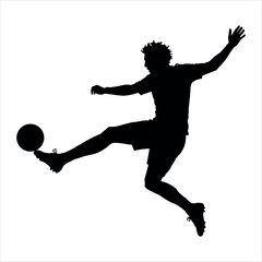 Dynamic Silhouette of a Soccer Player in Action