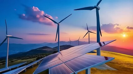 Renewable Energy: A Sustainable Future at Sunset