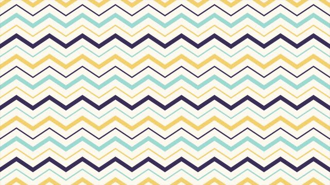 Retro chevron pattern provides a visually appealing backdrop with zig zag design in blue, yellow and turquoise colors