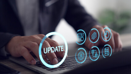 Software update or operating system upgrade concept.