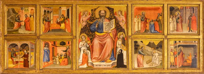 Gordijnen Pistoia - The painting of Legind of St. John the Evangelist in the church Chiesa di San Giovanni Evangelista by Giovanni di Bartolomeo Cristiani (1370). © Renáta Sedmáková