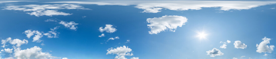 clear blue sky. Seamless hdri panorama 360 degrees angle view with zenith for use in 3d graphics or...