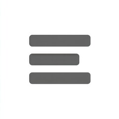 Obraz premium Three dark-grey horizontal rectangles, slightly offset, suggesting a menu or options interface on a white background