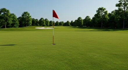 Serene Golf Course Green Putting Green Perfection