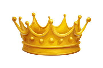 Golden crown isolated on transparent background.