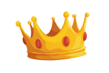 Golden crown isolated on transparent background.