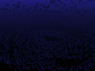 seamless dark blue background features sharpened geometric blocks and refined digital textures,...