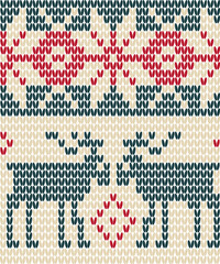 christmas reindeer pattern knitting for fabric