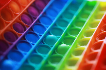 Colorful Rainbow Pop It Toy - Vibrant Sensory Fidget Stress Relief Tool