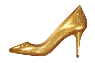 Elegant golden high heel shoes showcasing a glamorous and sophisticated look perfect for special occasions or evening outings in a chic setting