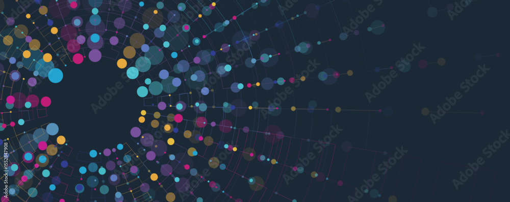Poster Abstract circuit board technology concept circular background