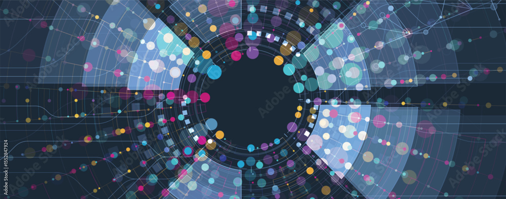 Aufkleber abstract circuit board technology concept circular background