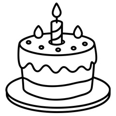 Minimalist Birthday Cake Outline