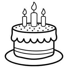 Minimalist Birthday Cake Outline