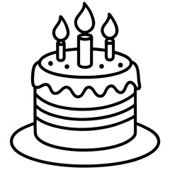 Minimalist Birthday Cake Outline