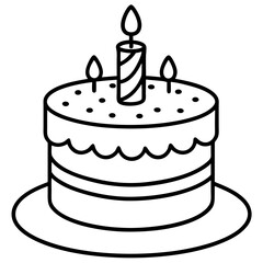Minimalist Birthday Cake Outline