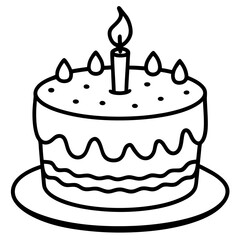 Minimalist Birthday Cake Outline