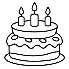Minimalist Birthday Cake Outline