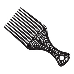 Comb silhouette on white background