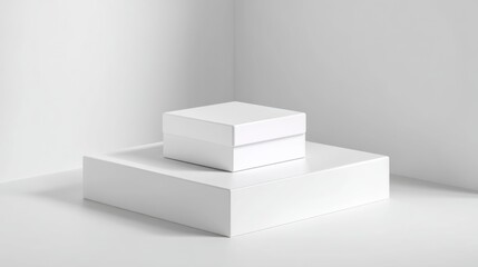 Minimalist presentation with two cubes, product display and showcase uses.