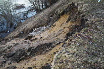 ** Erosion, Landslide, Riverbank, Soil, Nature, Environmental Impact, River, Mud, Weathered,...