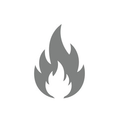 Gray Fire Icon on White Background