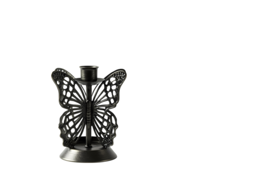 Black Metal Butterfly Paper Towel Holder isolated on transparent background