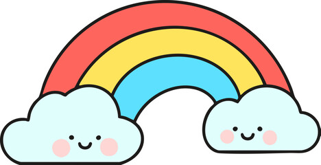 무지개 와 구름 캐릭터 벡터 이미지
Rainbow Character Vector Image