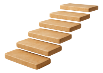 Sandstone steps with a warm hue, smoothly guiding visitors to the front entrance of a beach house.