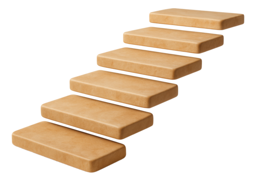 Sandstone steps with a warm hue, smoothly guiding visitors to the front entrance of a beach house.