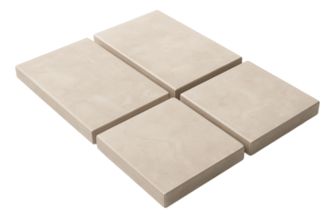Rectangular limestone tiles, suitable for a minimalist floor design in a modern apartment terrace.