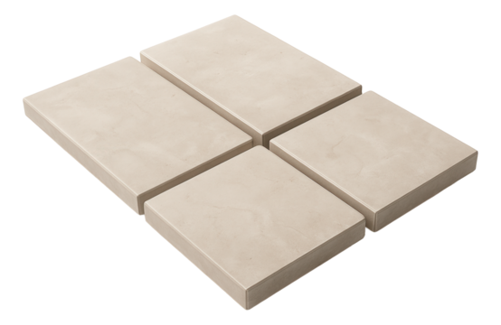 Rectangular limestone tiles, suitable for a minimalist floor design in a modern apartment terrace.