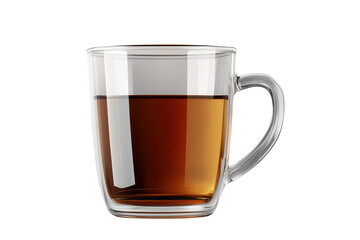 Hot aromatic black tea in a clear glass cup, showcasing rich color and inviting aroma, perfect for a cozy afternoon or calming evening setting