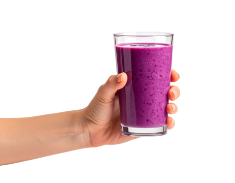 hand holding glass of juice