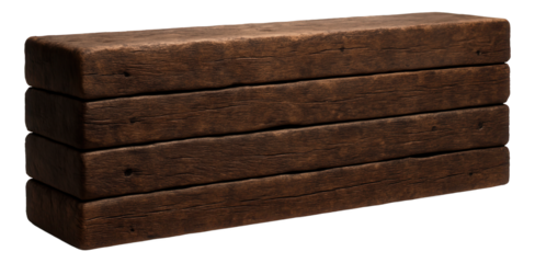 Retaining wall made from recycled railway sleepers, offering an eco-friendly solution for a country home's landscape design.